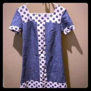 Blue polka dot dress